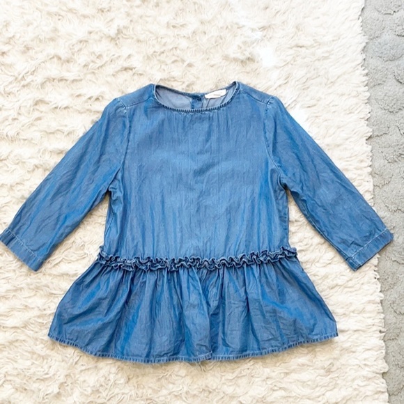 BeachLunchLounge chambray peplum top - Picture 1 of 5